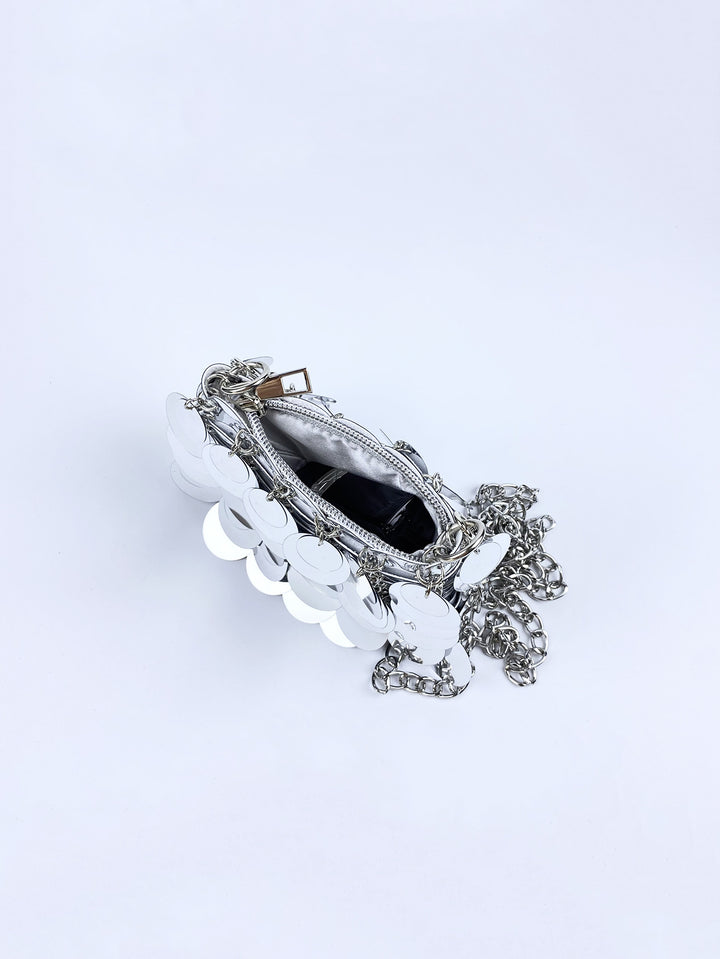 Multi Sized Sequined Chain Shoulder Bag