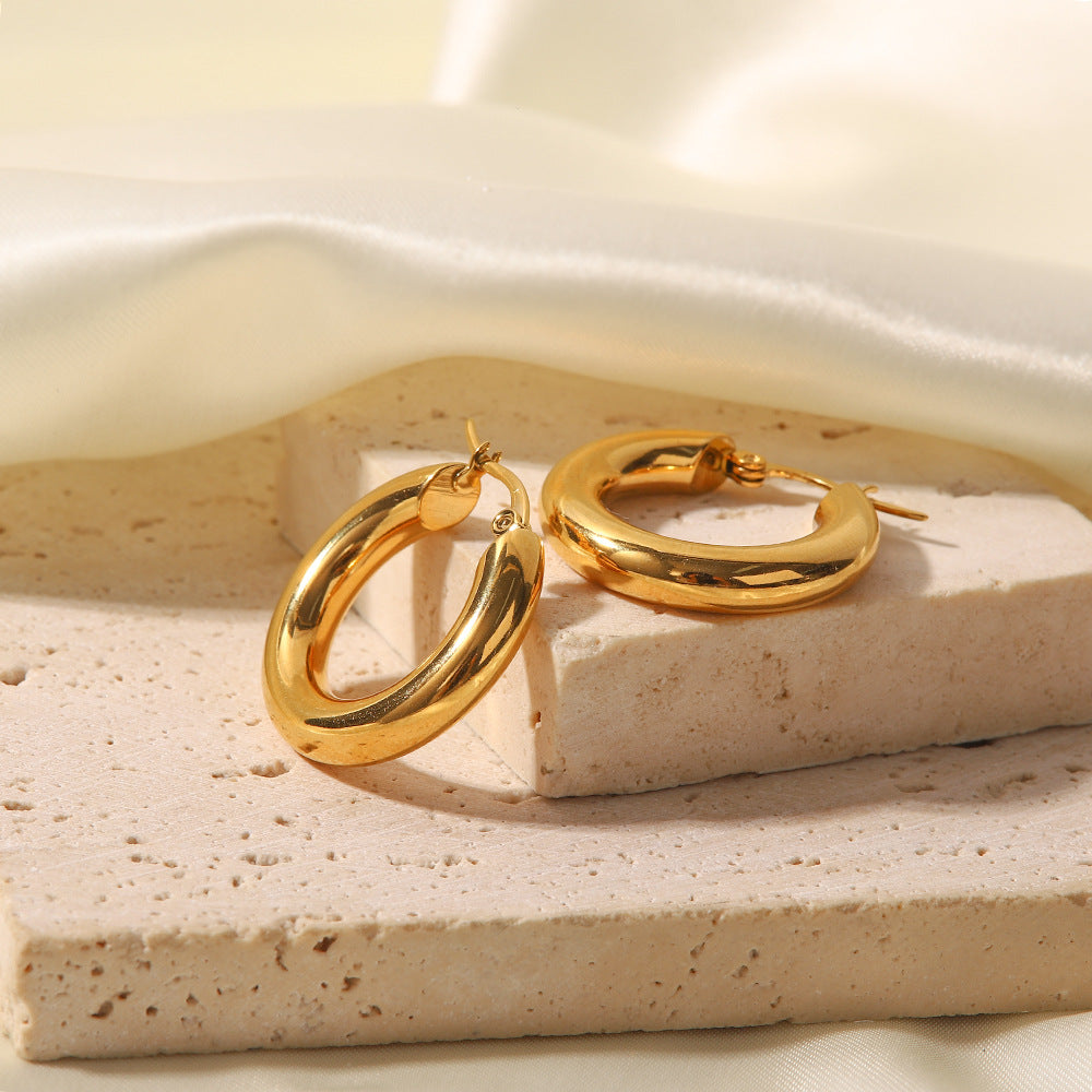 Mid Sized Gold Hoops