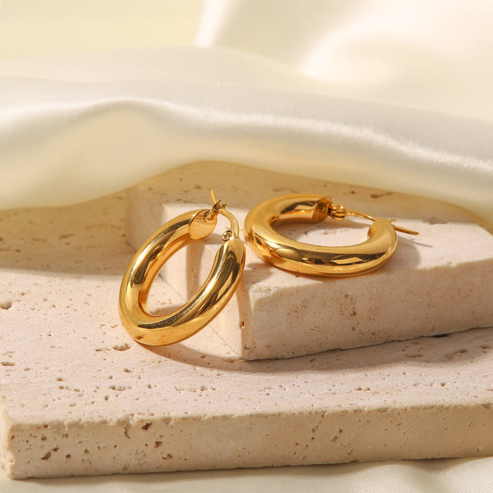 Mid Sized Gold Hoops