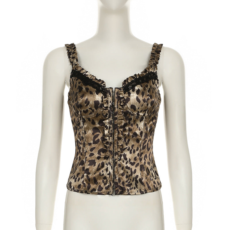 Leopard Print Lace Top