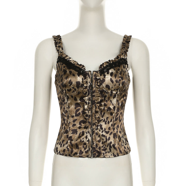 Leopard Print Lace Top