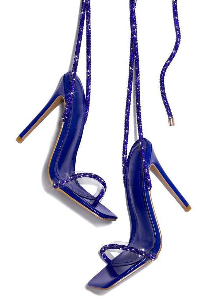 Lace-up Rhinestone Stiletto Heels