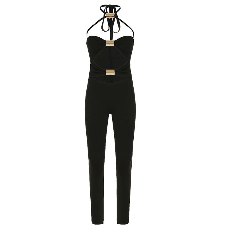 Metal  Cutout Jumpsuit