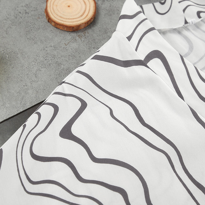 Printed Cardigan Long Sleeve Breathable Pajamas