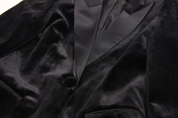 Velvet Ostrich Feather Blazer