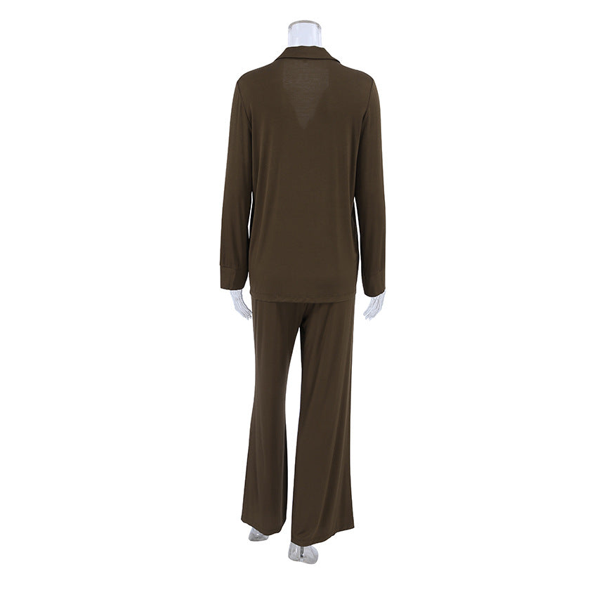 Casual Comfortable Brown Pajamas