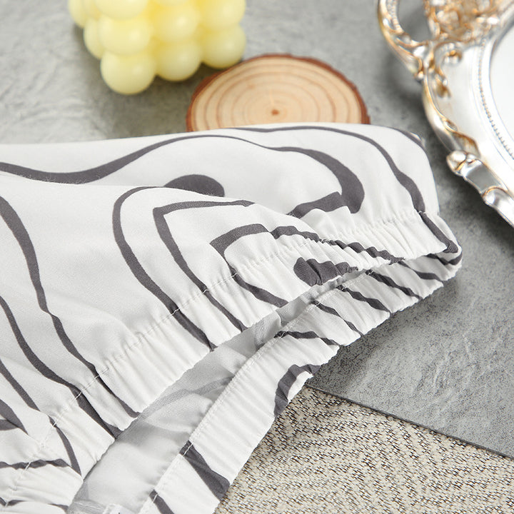 Printed Cardigan Long Sleeve Breathable Pajamas