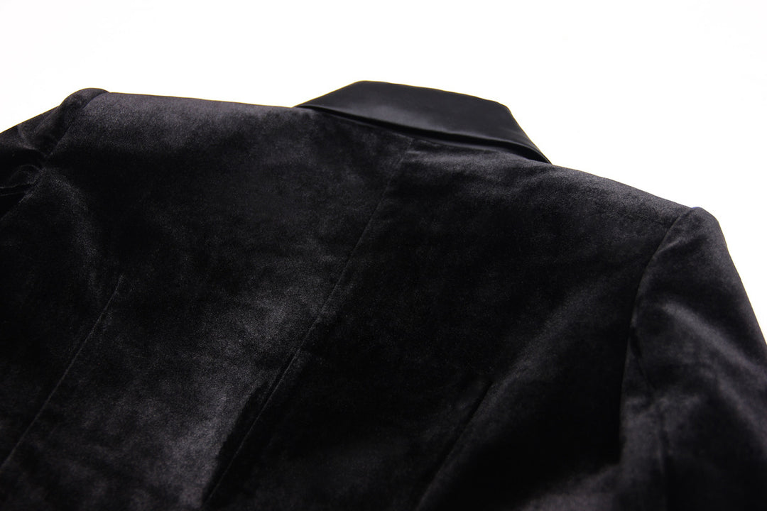 Velvet Ostrich Feather Blazer