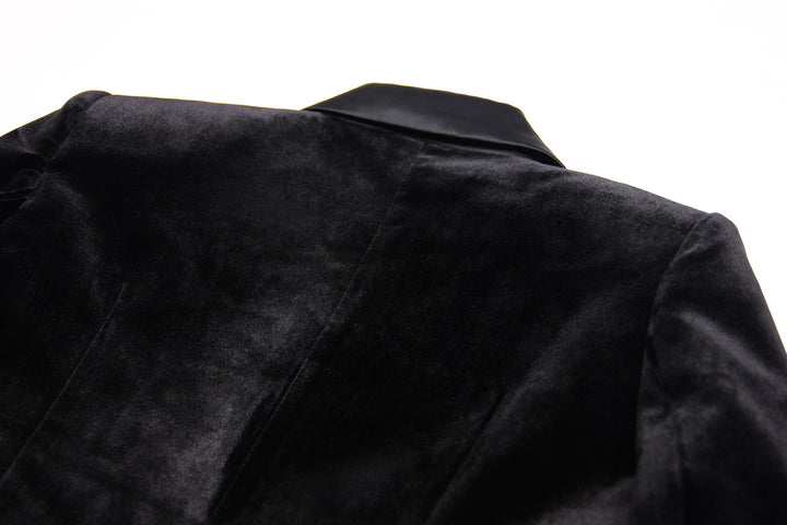 Velvet Ostrich Feather Blazer