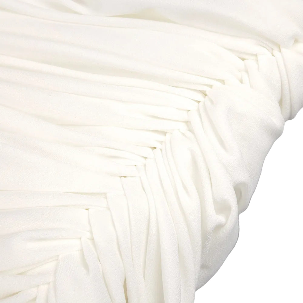 Strapless Twill Pleated Dress