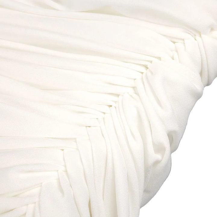 Strapless Twill Pleated Dress