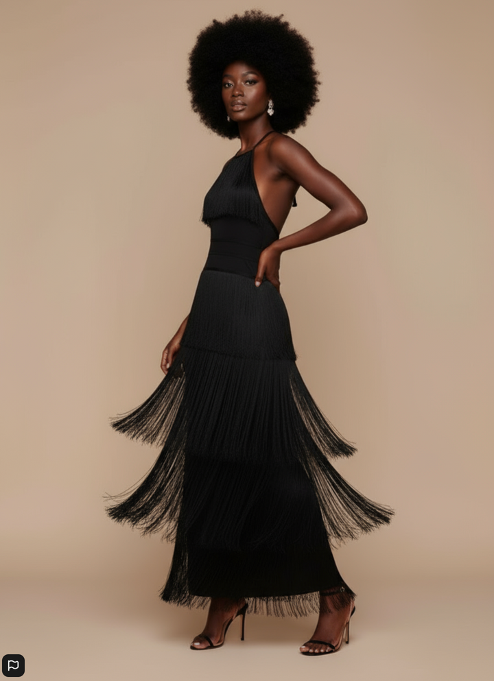 Tassel Halter Maxi Dress