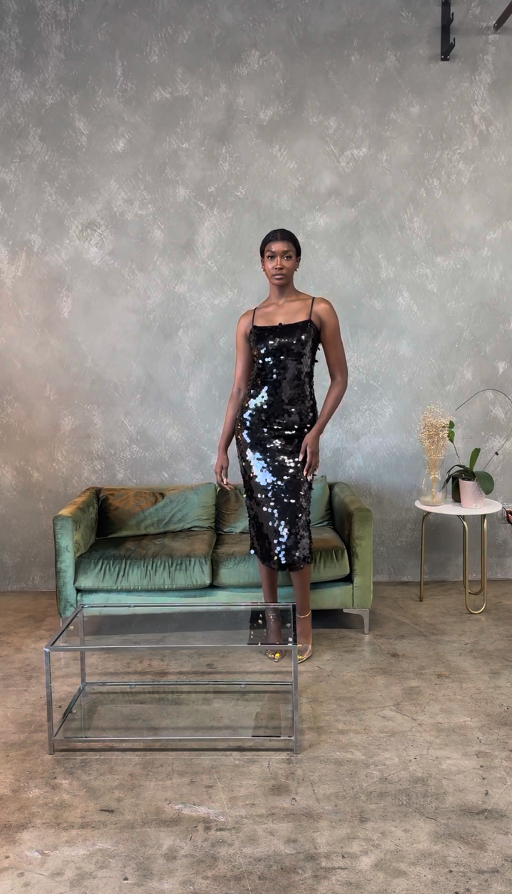 Black Sequin Dress