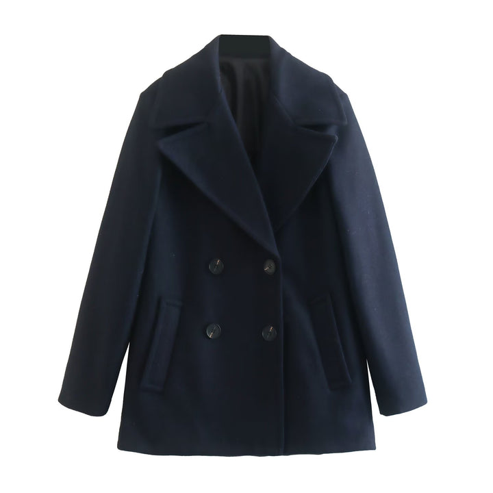 Mid Length Oversized Navy Coat