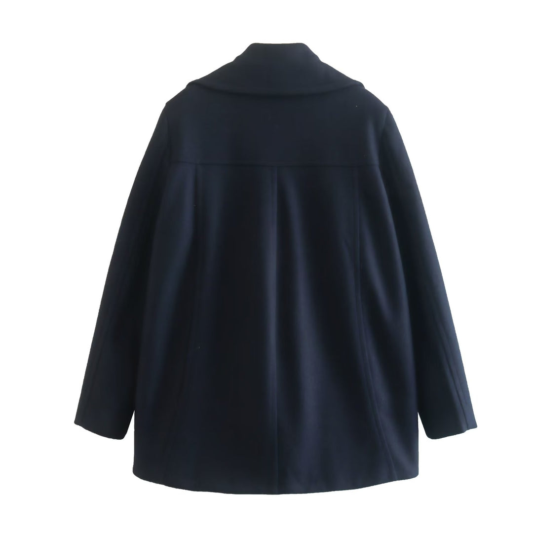 Mid Length Oversized Navy Coat