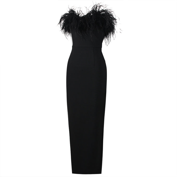 Strapless Feather Dress
