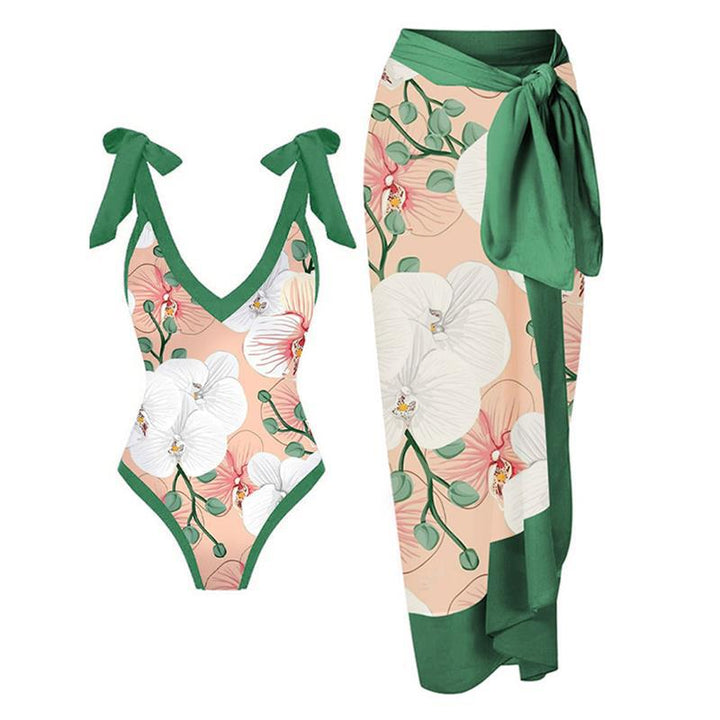 Floral Print Two Piece Swimwear