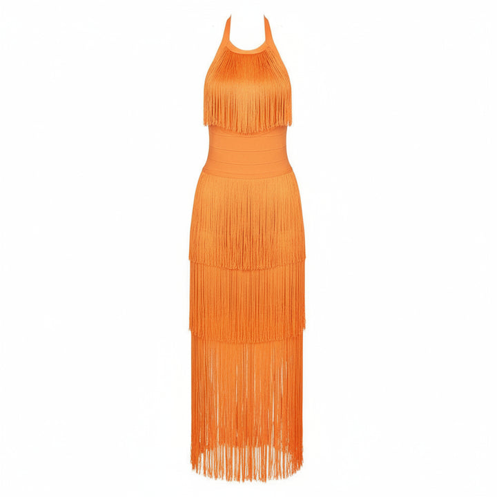 Tassel Halter Maxi Dress